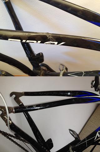 gebroken achtervork carbon